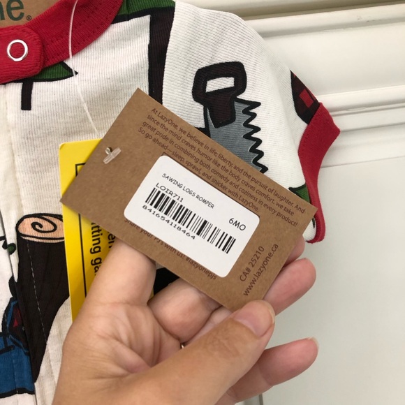 NWT LAZY One Sawing Logs Infant Romper - Picture 7 of 11